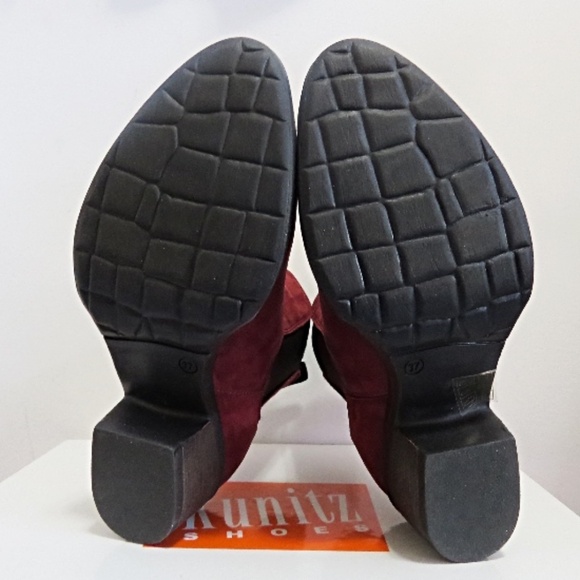 Retail $155 KUNITZ Ritchie Short Bootie Cherry Color Size 37 - Picture 4 of 7